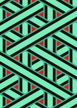 Renkli fayans, kusursuz rastgele dokuma çizgileri deseni, bağlantı sanatı arkaplan tasarımı illüstrasyonu  