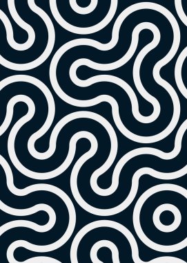 Renkli fayanslar, pürüzsüz rastgele birbirine bağlı dalgalı çizgiler deseni, bağlantı sanatı arkaplan tasarımı çizimi  