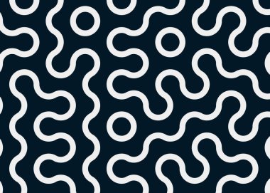 Renkli fayanslar, pürüzsüz rastgele birbirine bağlı dalgalı çizgiler deseni, bağlantı sanatı arkaplan tasarımı çizimi  