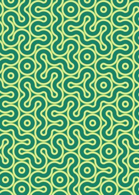 Renkli fayanslar, pürüzsüz rastgele birbirine bağlı dalgalı çizgiler deseni, bağlantı sanatı arkaplan tasarımı çizimi  