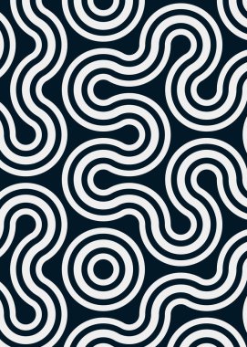 Renkli fayanslar, pürüzsüz rastgele birbirine bağlı dalgalı çizgiler deseni, bağlantı sanatı arkaplan tasarımı çizimi  