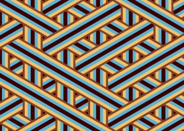 Renkli fayans, kusursuz rastgele dokuma çizgileri deseni, bağlantı sanatı arkaplan tasarımı illüstrasyonu  