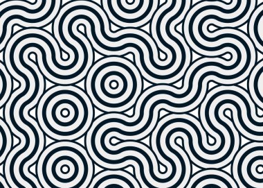 Renkli fayanslar, pürüzsüz rastgele birbirine bağlı dalgalı çizgiler deseni, bağlantı sanatı arkaplan tasarımı çizimi  