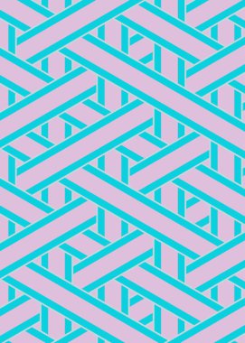 Renkli fayans, kusursuz rastgele dokuma çizgileri deseni, bağlantı sanatı arkaplan tasarımı illüstrasyonu  