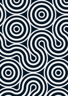 Renkli fayanslar, pürüzsüz rastgele birbirine bağlı dalgalı çizgiler deseni, bağlantı sanatı arkaplan tasarımı çizimi  