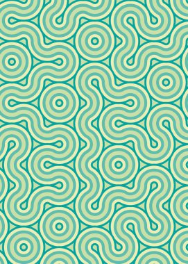 Renkli fayanslar, pürüzsüz rastgele birbirine bağlı dalgalı çizgiler deseni, bağlantı sanatı arkaplan tasarımı çizimi  