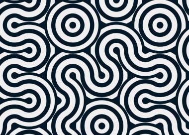 Renkli fayanslar, pürüzsüz rastgele birbirine bağlı dalgalı çizgiler deseni, bağlantı sanatı arkaplan tasarımı çizimi  