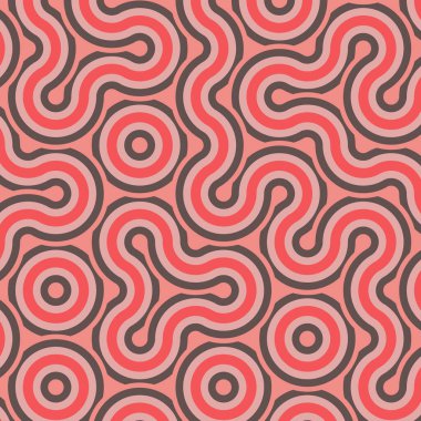 dalgalı ve eğri çizgileri olan renkli fayanslar, bağlantı sanatı arkaplan tasarımı illüstrasyonu 