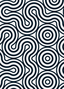 Renkli fayanslar, pürüzsüz rastgele birbirine bağlı dalgalı çizgiler deseni, bağlantı sanatı arkaplan tasarımı çizimi  