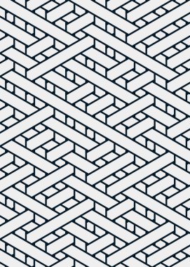 Renkli fayans, kusursuz rastgele dokuma çizgileri deseni, bağlantı sanatı arkaplan tasarımı illüstrasyonu  