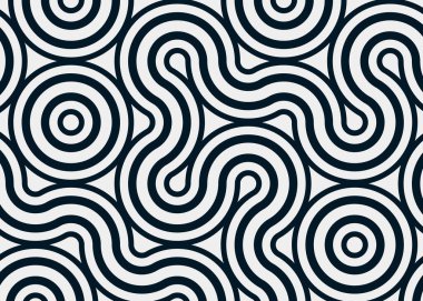 Renkli fayanslar, pürüzsüz rastgele birbirine bağlı dalgalı çizgiler deseni, bağlantı sanatı arkaplan tasarımı çizimi  