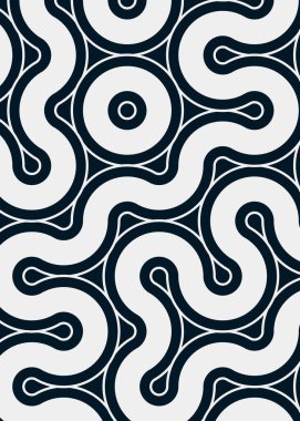 Renkli fayanslar, pürüzsüz rastgele birbirine bağlı dalgalı çizgiler deseni, bağlantı sanatı arkaplan tasarımı çizimi  