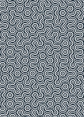 Renkli fayanslar, pürüzsüz rastgele birbirine bağlı dalgalı çizgiler deseni, bağlantı sanatı arkaplan tasarımı çizimi  