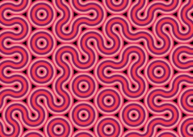 Renkli fayanslar, pürüzsüz rastgele birbirine bağlı dalgalı çizgiler deseni, bağlantı sanatı arkaplan tasarımı çizimi  