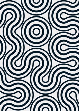 Renkli fayanslar, pürüzsüz rastgele birbirine bağlı dalgalı çizgiler deseni, bağlantı sanatı arkaplan tasarımı çizimi  