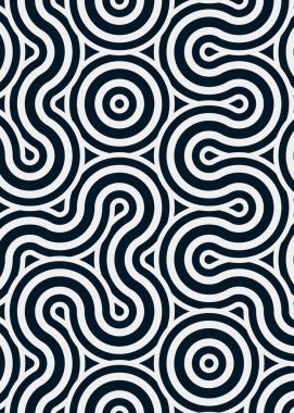 Renkli fayanslar, pürüzsüz rastgele birbirine bağlı dalgalı çizgiler deseni, bağlantı sanatı arkaplan tasarımı çizimi  