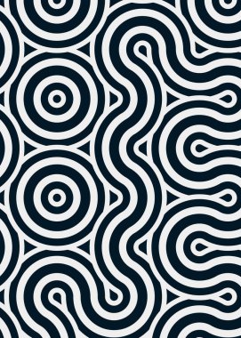 Renkli fayanslar, pürüzsüz rastgele birbirine bağlı dalgalı çizgiler deseni, bağlantı sanatı arkaplan tasarımı çizimi  