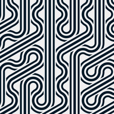 Renkli fayanslar, pürüzsüz rastgele birbirine bağlı dalgalı çizgiler deseni, bağlantı sanatı arkaplan tasarımı çizimi  