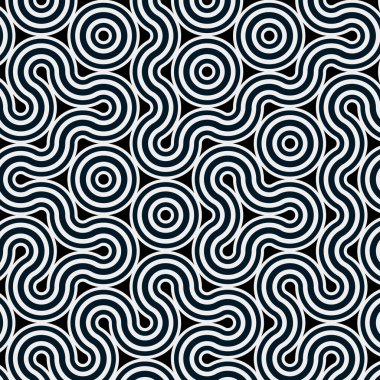 dalgalı ve eğri çizgileri olan renkli fayanslar, bağlantı sanatı arkaplan tasarımı illüstrasyonu 