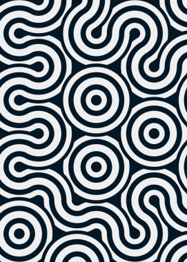 Renkli fayanslar, pürüzsüz rastgele birbirine bağlı dalgalı çizgiler deseni, bağlantı sanatı arkaplan tasarımı çizimi  