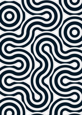 Renkli fayanslar, pürüzsüz rastgele birbirine bağlı dalgalı çizgiler deseni, bağlantı sanatı arkaplan tasarımı çizimi  