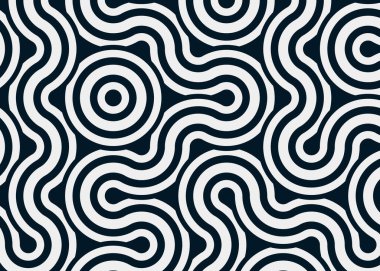 Renkli fayanslar, pürüzsüz rastgele birbirine bağlı dalgalı çizgiler deseni, bağlantı sanatı arkaplan tasarımı çizimi  