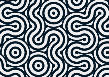 Renkli fayanslar, pürüzsüz rastgele birbirine bağlı dalgalı çizgiler deseni, bağlantı sanatı arkaplan tasarımı çizimi  