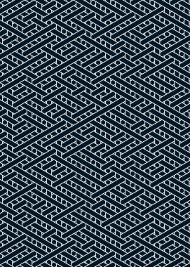 Renkli fayans, kusursuz rastgele dokuma çizgileri deseni, bağlantı sanatı arkaplan tasarımı illüstrasyonu  