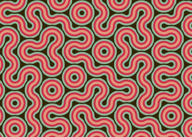 Renkli fayanslar, pürüzsüz rastgele birbirine bağlı dalgalı çizgiler deseni, bağlantı sanatı arkaplan tasarımı çizimi  