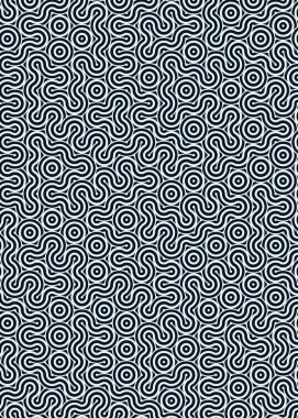 Renkli fayanslar, pürüzsüz rastgele birbirine bağlı dalgalı çizgiler deseni, bağlantı sanatı arkaplan tasarımı çizimi  