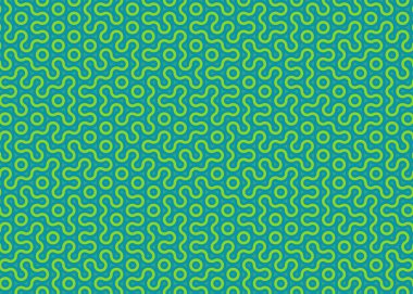 Renkli fayanslar, pürüzsüz rastgele birbirine bağlı dalgalı çizgiler deseni, bağlantı sanatı arkaplan tasarımı çizimi  