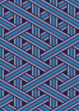 Renkli fayans, kusursuz rastgele dokuma çizgileri deseni, bağlantı sanatı arkaplan tasarımı illüstrasyonu  