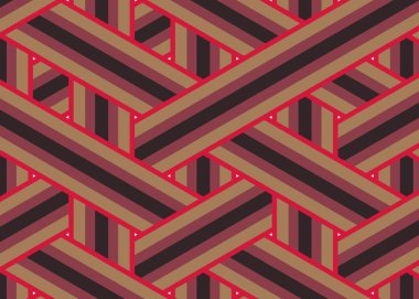 Renkli fayans, kusursuz rastgele dokuma çizgileri deseni, bağlantı sanatı arkaplan tasarımı illüstrasyonu  