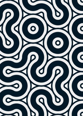 Renkli fayanslar, pürüzsüz rastgele birbirine bağlı dalgalı çizgiler deseni, bağlantı sanatı arkaplan tasarımı çizimi  