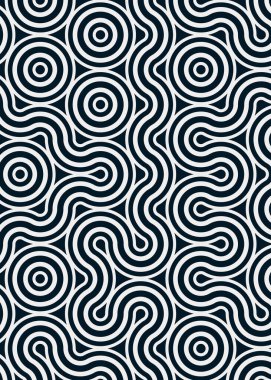 Renkli fayanslar, pürüzsüz rastgele birbirine bağlı dalgalı çizgiler deseni, bağlantı sanatı arkaplan tasarımı çizimi  