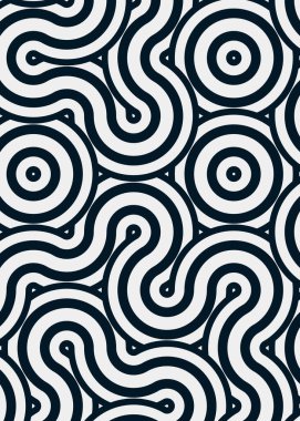 Renkli fayanslar, pürüzsüz rastgele birbirine bağlı dalgalı çizgiler deseni, bağlantı sanatı arkaplan tasarımı çizimi  