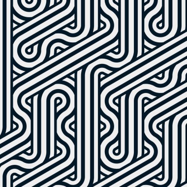 Renkli fayanslar, pürüzsüz rastgele birbirine bağlı dalgalı çizgiler deseni, bağlantı sanatı arkaplan tasarımı çizimi  