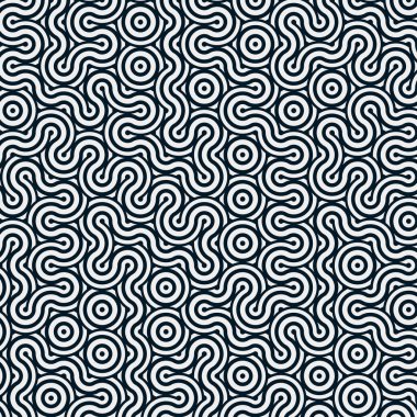 dalgalı ve eğri çizgileri olan renkli fayanslar, bağlantı sanatı arkaplan tasarımı illüstrasyonu 