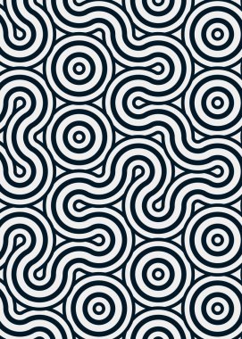 Renkli fayanslar, pürüzsüz rastgele birbirine bağlı dalgalı çizgiler deseni, bağlantı sanatı arkaplan tasarımı çizimi  