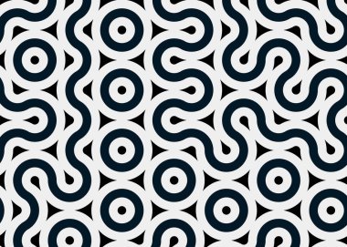 Renkli fayanslar, pürüzsüz rastgele birbirine bağlı dalgalı çizgiler deseni, bağlantı sanatı arkaplan tasarımı çizimi  