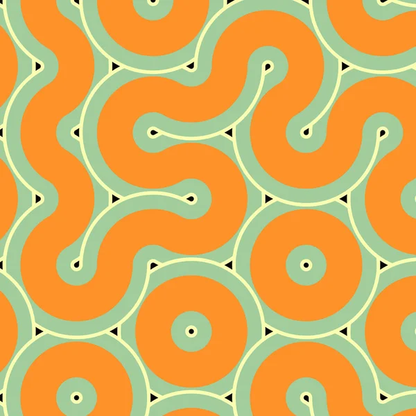 Tuile Colorée Avec Des Lignes Ondulées Courbes Connexion Art Fond — Image vectorielle