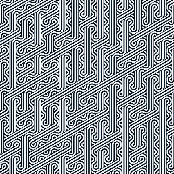 シームレスなランダムな織り波線パターンとカラフルなタイル 接続アートの背景デザインイラスト — ストックベクタ