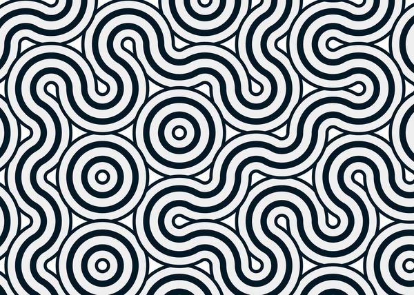 Renkli fayanslar, pürüzsüz rastgele birbirine bağlı dalgalı çizgiler deseni, bağlantı sanatı arkaplan tasarımı çizimi  