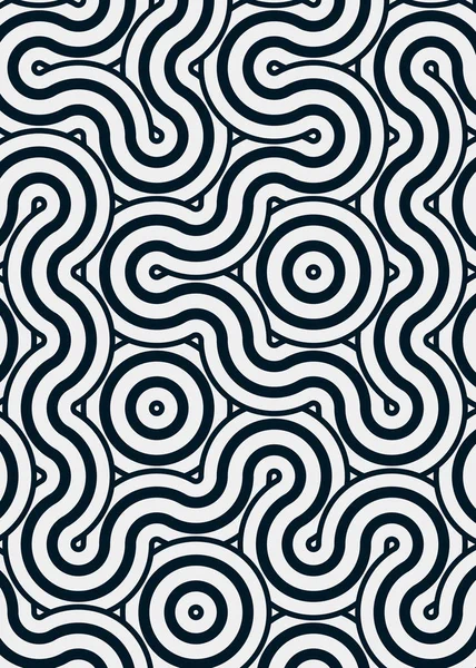 Renkli fayanslar, pürüzsüz rastgele birbirine bağlı dalgalı çizgiler deseni, bağlantı sanatı arkaplan tasarımı çizimi  