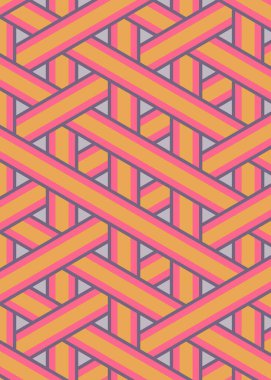 Renkli fayans, kusursuz rastgele dokuma çizgileri deseni, bağlantı sanatı arkaplan tasarımı illüstrasyonu  