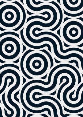 Renkli fayanslar, pürüzsüz rastgele birbirine bağlı dalgalı çizgiler deseni, bağlantı sanatı arkaplan tasarımı çizimi  