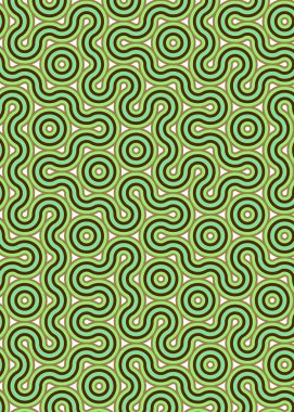 Renkli fayanslar, pürüzsüz rastgele birbirine bağlı dalgalı çizgiler deseni, bağlantı sanatı arkaplan tasarımı çizimi  