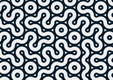 Renkli fayanslar, pürüzsüz rastgele birbirine bağlı dalgalı çizgiler deseni, bağlantı sanatı arkaplan tasarımı çizimi  