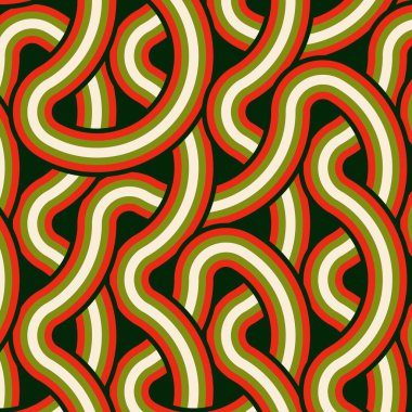 Renkli fayanslar, pürüzsüz rastgele birbirine bağlı dalgalı çizgiler deseni, bağlantı sanatı arkaplan tasarımı çizimi  