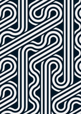 Renkli fayanslar, pürüzsüz rastgele birbirine bağlı dalgalı çizgiler deseni, bağlantı sanatı arkaplan tasarımı çizimi  